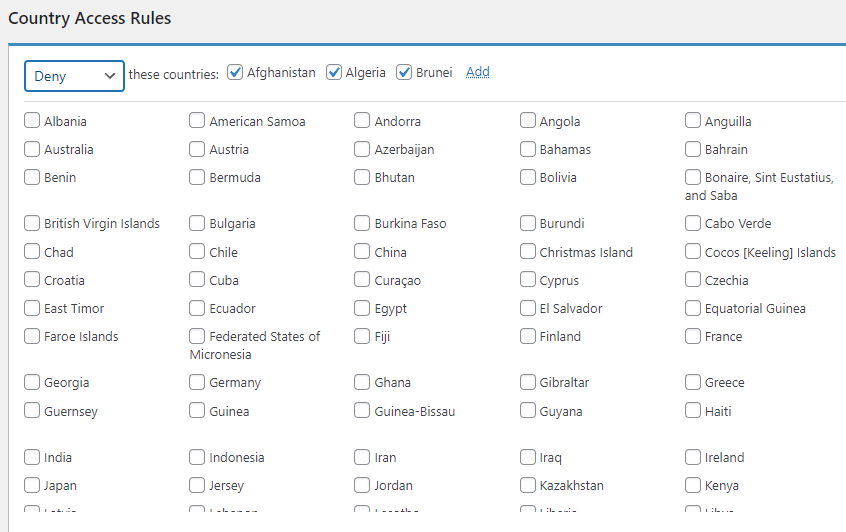 country access rules limit login attempts.