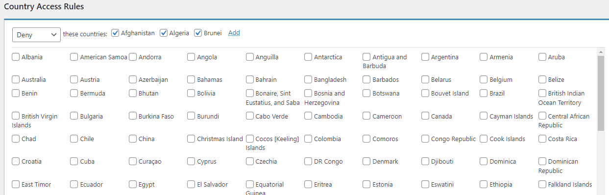 deny countries from loggin into your wordpress website with limit login attempts reloaded. 