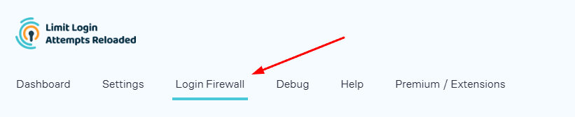 Login firewall tab in the premium cloud app.