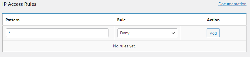 adding deny all rule for IP access rules in the limit login attempts reloaded plugin. 