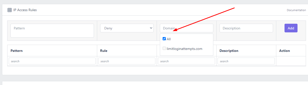 specify the sites where you want to add domains in limit login attempts reloaded billing dashboard. 